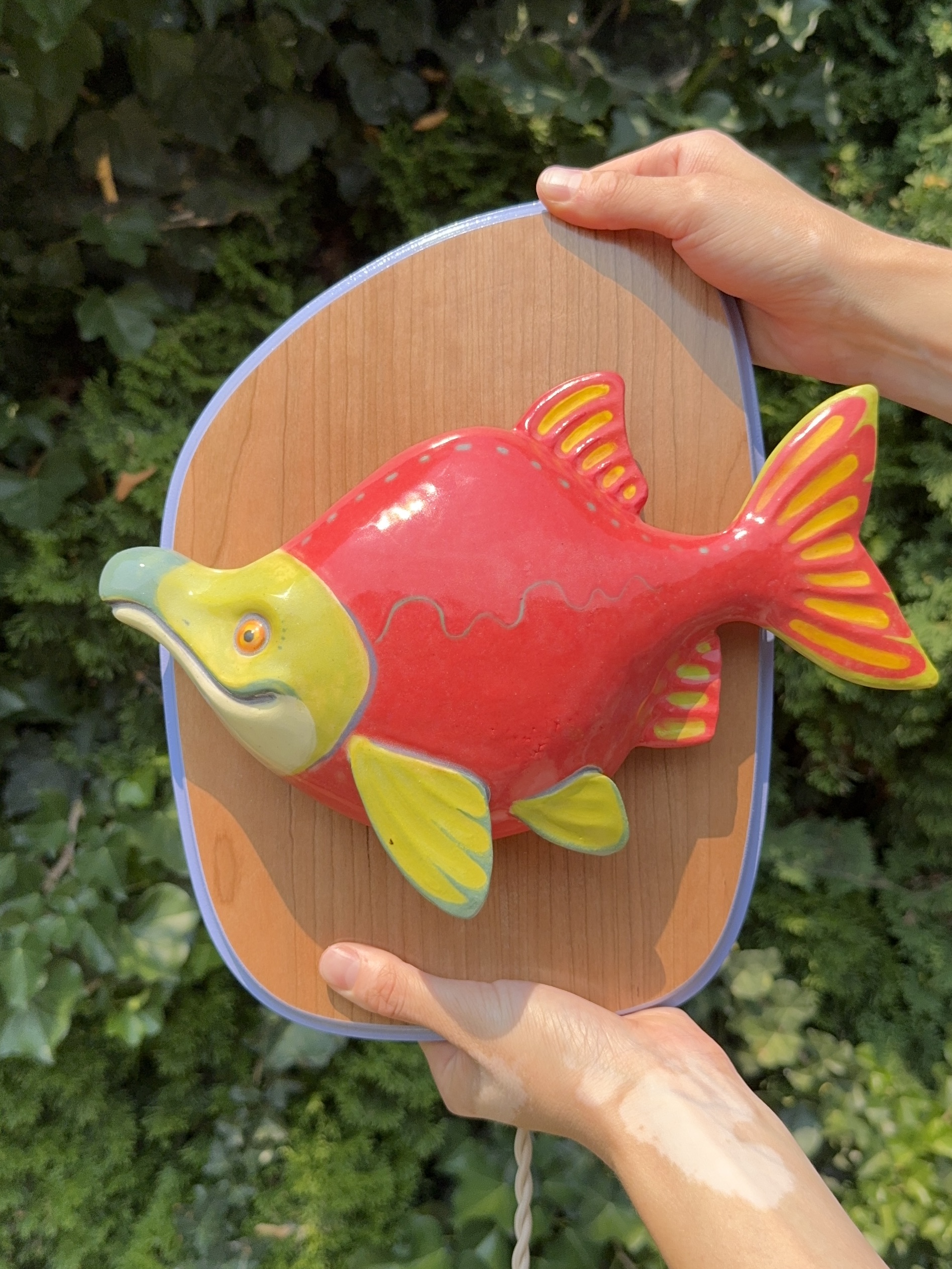 Ceramic Salmon Wall Lamp
